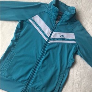 Nike blue and white zip up jacket
